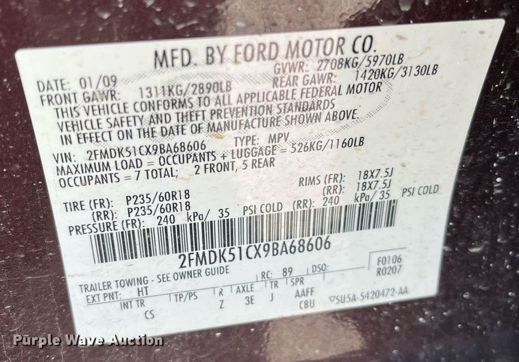 image for item LE9563 2009 Ford Flex  SUV