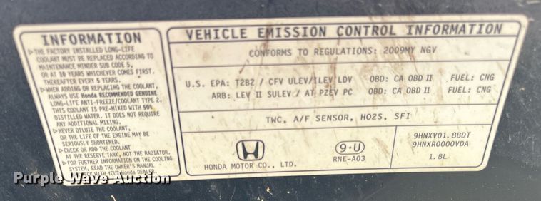 image for item LE9567 2009 Honda Civic