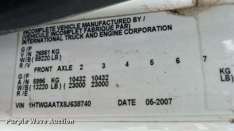 image for item LE9589 2008 International 7400  dump truck