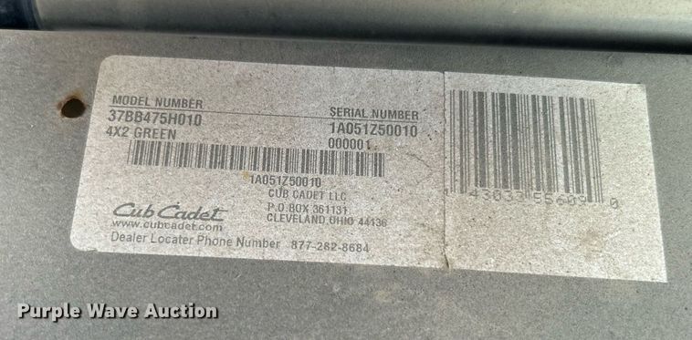 image for item LE9593 2011 Cub Cadet  utility vehicle