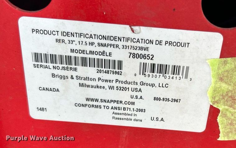 image for item LE9607 Snapper  lawn mower