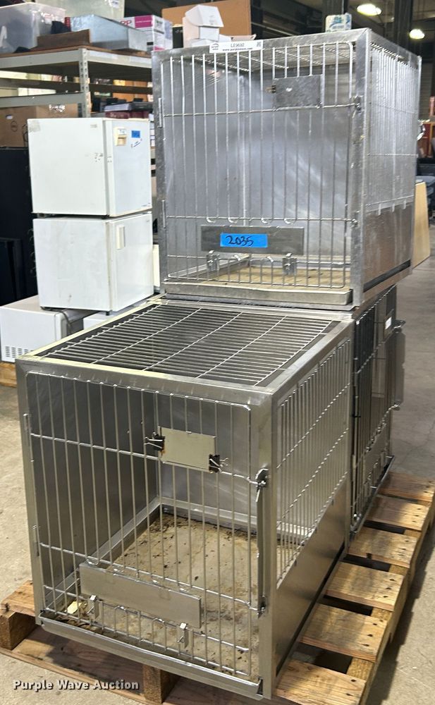 image for item LE9692 (3) stainless steel kennels