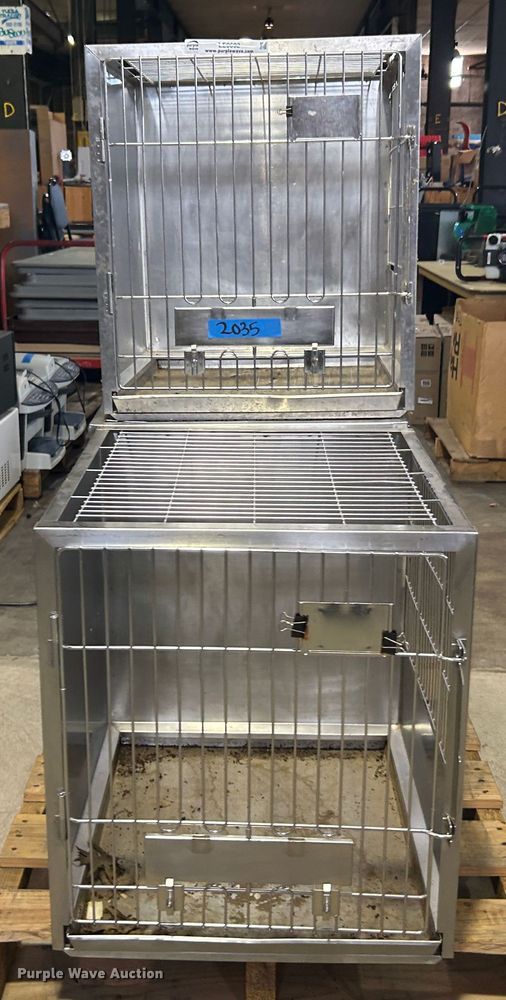 image for item LE9692 (3) stainless steel kennels