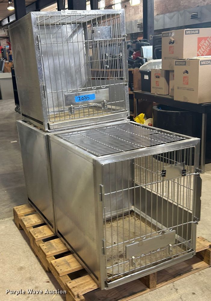 image for item LE9692 (3) stainless steel kennels
