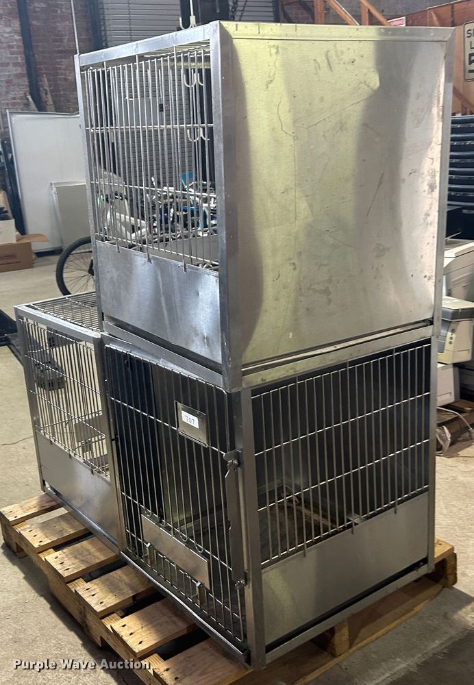 image for item LE9692 (3) stainless steel kennels