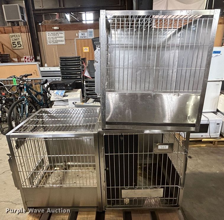 image for item LE9692 (3) stainless steel kennels