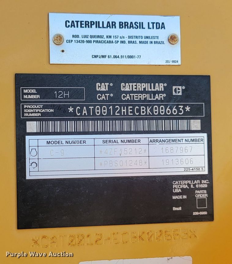 image for item LQ9045 2005 Caterpillar 12H VHP Plus  motor grader