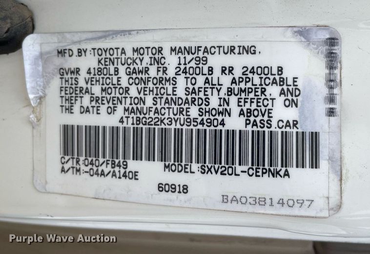 image for item LS9468 2000 Toyota Camry LE