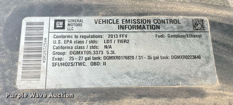 image for item LS9498 2013 Chevrolet Tahoe Police  SUV