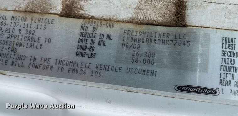 image for item LS9500 2003 Freightliner FL80  dump truck