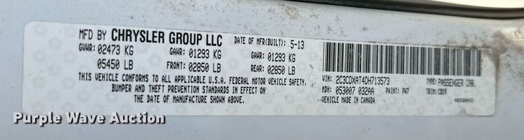 image for item MB9707 2013 Dodge Charger Police