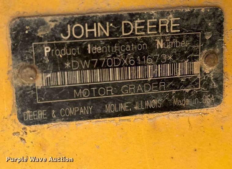 image for item MB9725 2007 John Deere 770D  motor grader