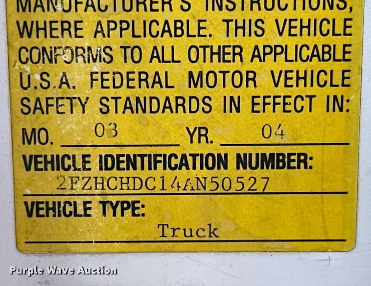 image for item MB9727 2004 Sterling Acterra  dump truck