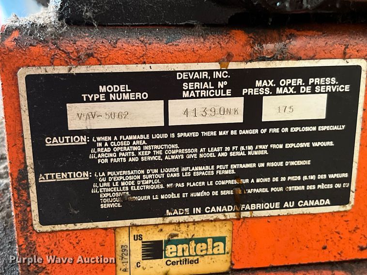 image for item MG9353 Devair VAV-5062  air compressor