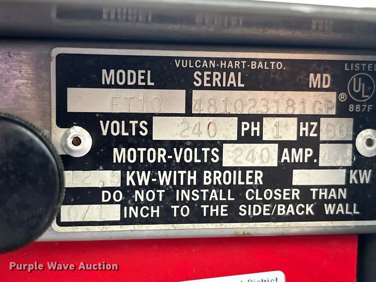 image for item MG9357 Vulcan FT10  convection oven