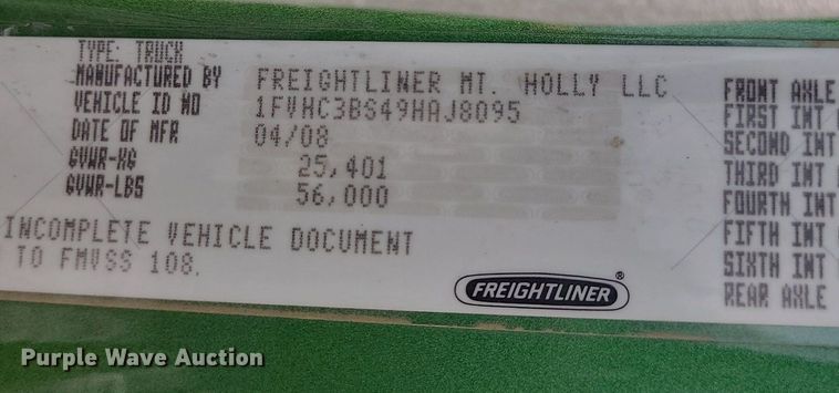 image for item MG9585 2009 Freightliner Business Class M2  dump truck