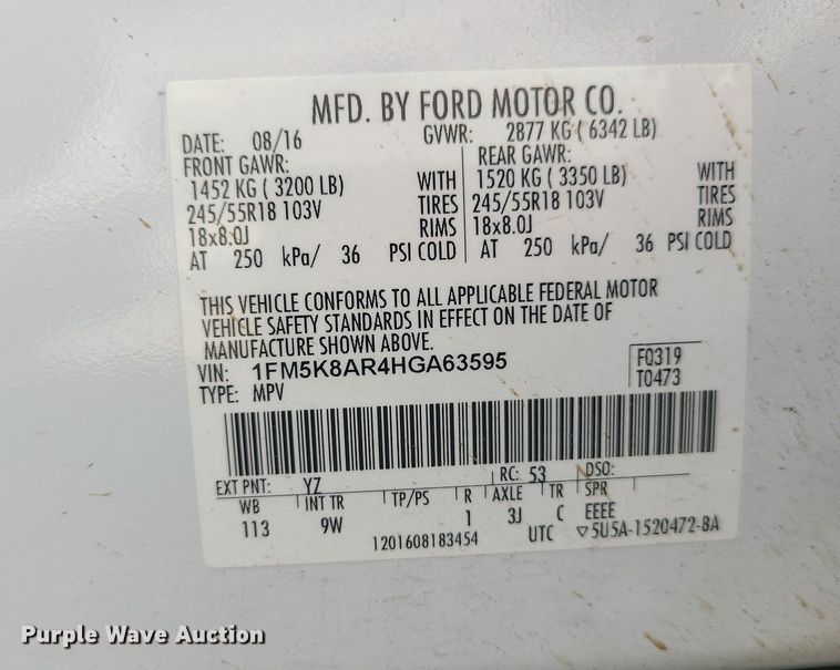 image for item MG9594 2017 Ford Explorer Police Interceptor  SUV