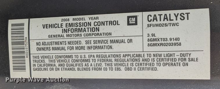 image for item MY9834 2008 Chevrolet Uplander  van