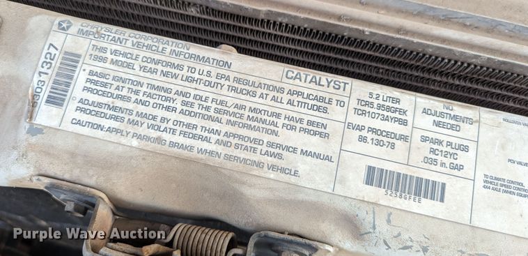 image for item MY9839 1996 Dodge Ram 1500  pickup truck