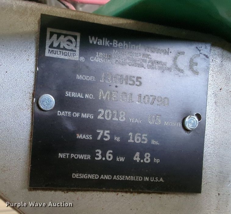 image for item MY9845 2018 Multiquip Whiteman J36H55  36" power trowel