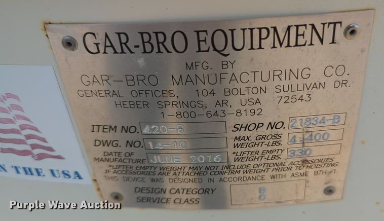 image for item MY9847 2016 Gar-Bro 420-R  concrete bucket