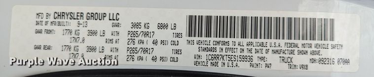 image for item MY9849 2014 Dodge Ram 1500  Crew Cab pickup truck