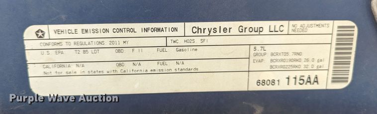 image for item MY9850 2011 Dodge Ram 1500  pickup truck