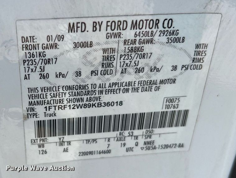 image for item NA9031 2009 Ford F150  pickup truck