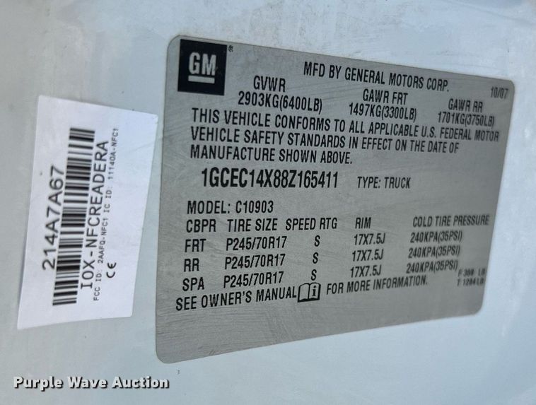 image for item NA9035 2008  Chevrolet Silverado1500  pickup truck