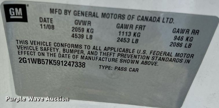 image for item NA9036 2009  Chevrolet Impala LS