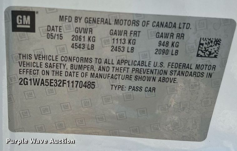 image for item NA9037 2015  Chevrolet Impala Limited