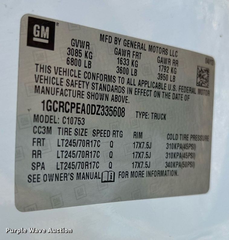 image for item NA9038 2013 Chevrolet Silverado  1500  Ext. Cab pickup truck