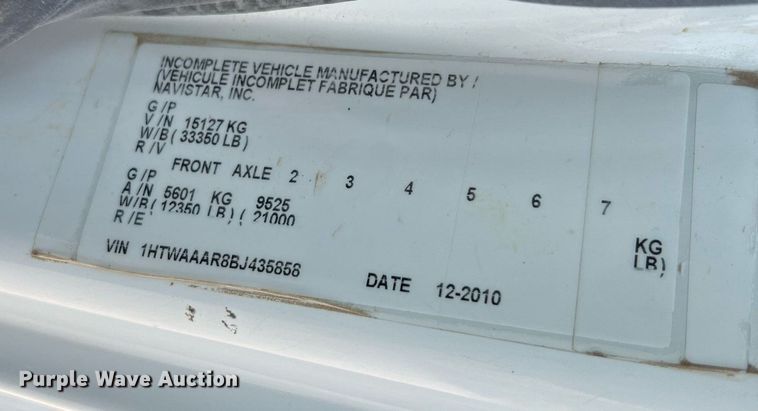 image for item NA9051 2011 International WorkStar 7300  dump truck