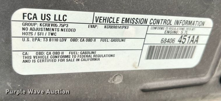 image for item NA9052 2019 Dodge Charger Police