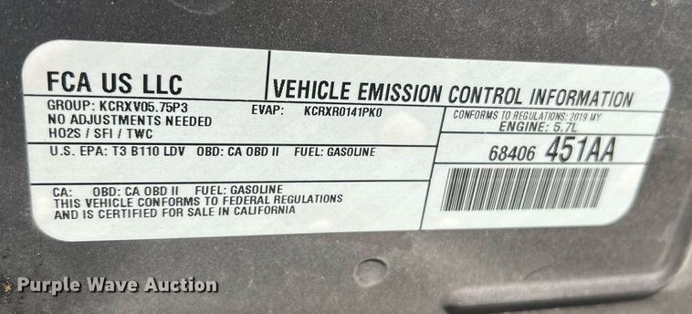 image for item NA9053 2019 Dodge Charger Police