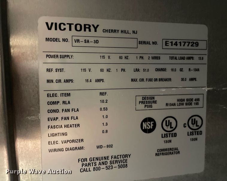 image for item NH9720 Victory VR-SA-3D  refrigerator