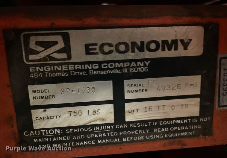 image for item NH9722 Economy SP-1630  scissor lift