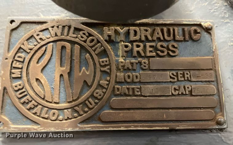 image for item NH9726 1943 KR Wilson 37F  hydraulic press