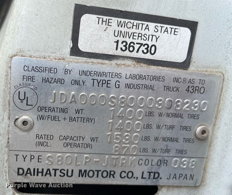 image for item NH9730 1992 Daihatsu S80LP-JTRK  mini truck