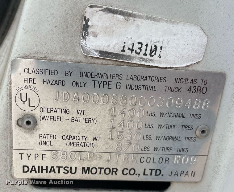 image for item NH9731 1994 Daihatsu S80LP-JTRK  mini truck