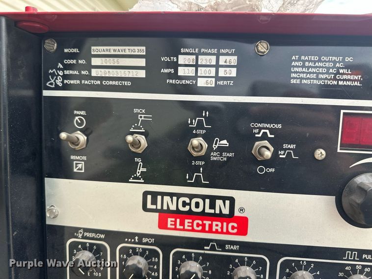 image for item NM9411 Lincoln Electric Square Wave TIG 355  welder