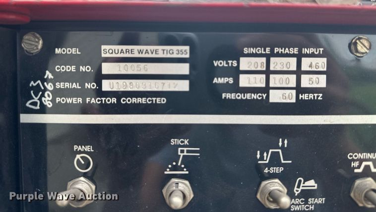 image for item NM9411 Lincoln Electric Square Wave TIG 355  welder