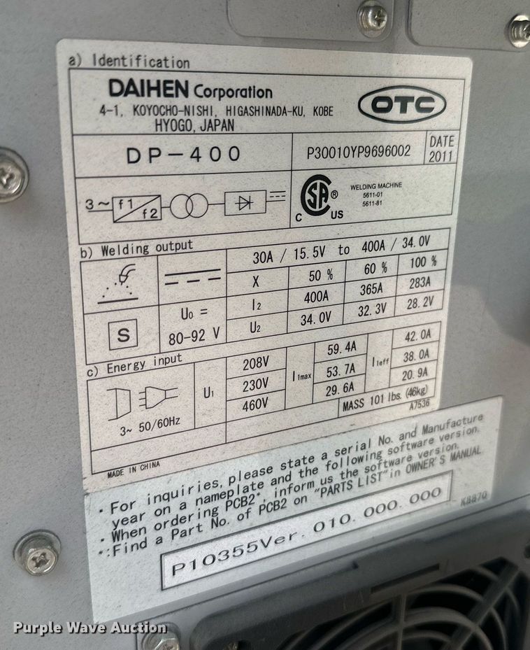 image for item NM9412 OTC DP 400  welder