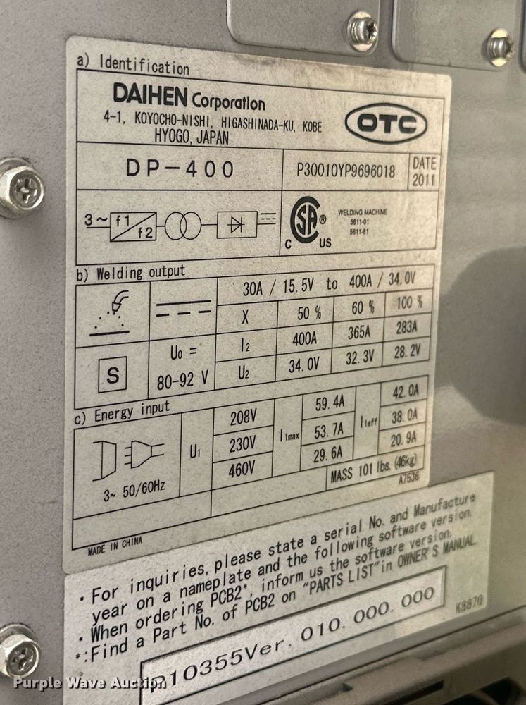 image for item NM9413 OTC DP 400  welder