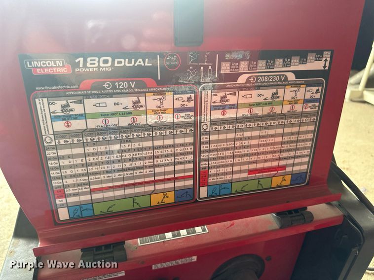 image for item NM9414 (2) Lincoln Electric 180 Dual Power Mig welders