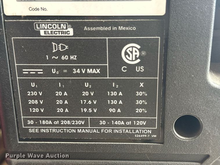 image for item NM9414 (2) Lincoln Electric 180 Dual Power Mig welders