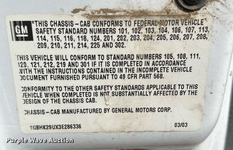 image for item NP9879 2003 Chevrolet Silverado 2500HD  Ext. Cab flatbed pickup truck