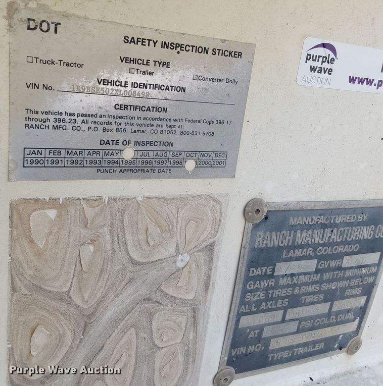 image for item NP9903 1999 Ranch Manufacturing Co  bottom dump trailer