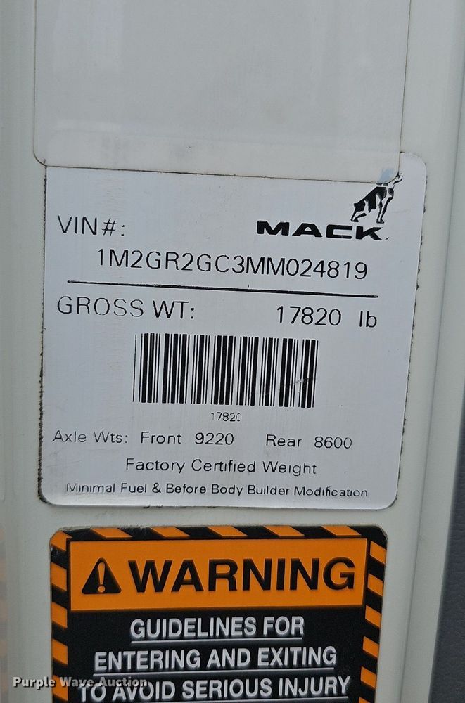 image for item NT9776 2021 Mack Granite  dump truck