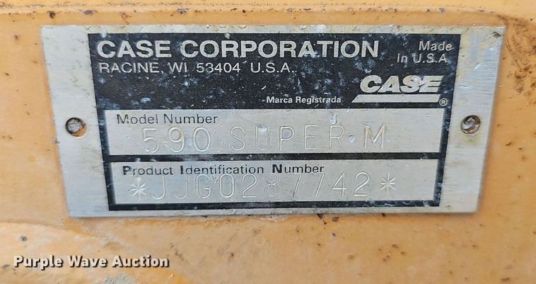 image for item NT9778 2002 Case 590 Super M  backhoe